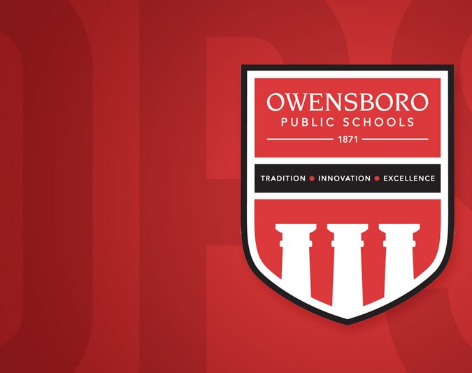 Owensboro Public Schools Logo with Three Columns