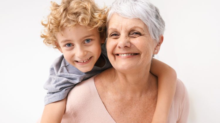 Grandson on Grandmother's Back