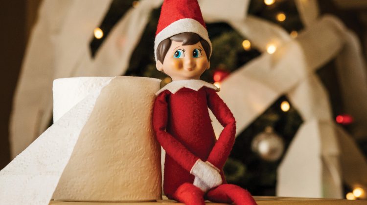 Elf on the Shelf with toilet paper