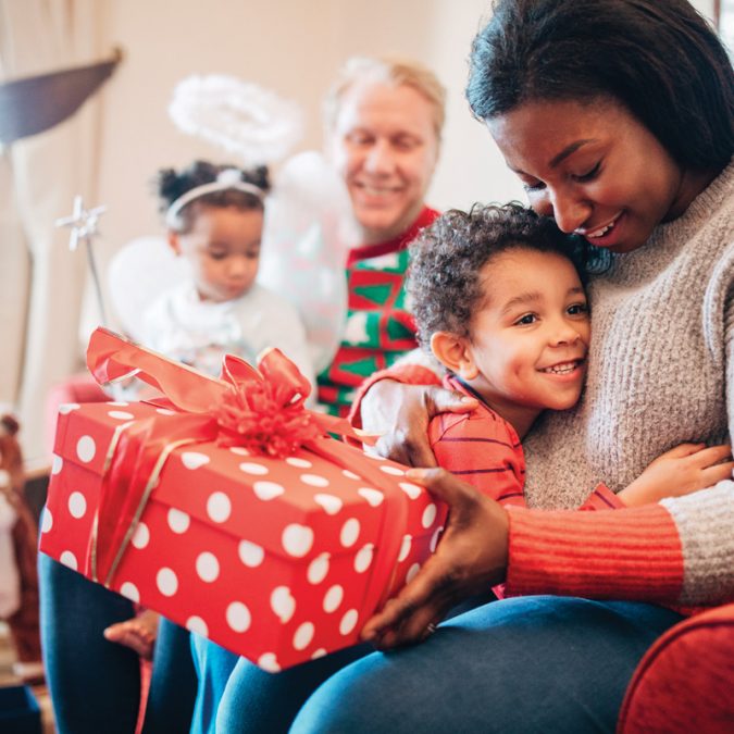 family on christmas morning