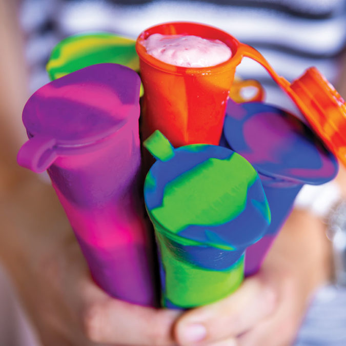 Bundle of yogurt pops in colorful containers