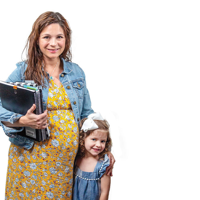 Julie Dunn standing next to her daughter Lillie