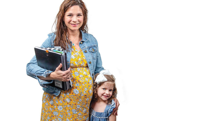 Julie Dunn standing next to her daughter Lillie