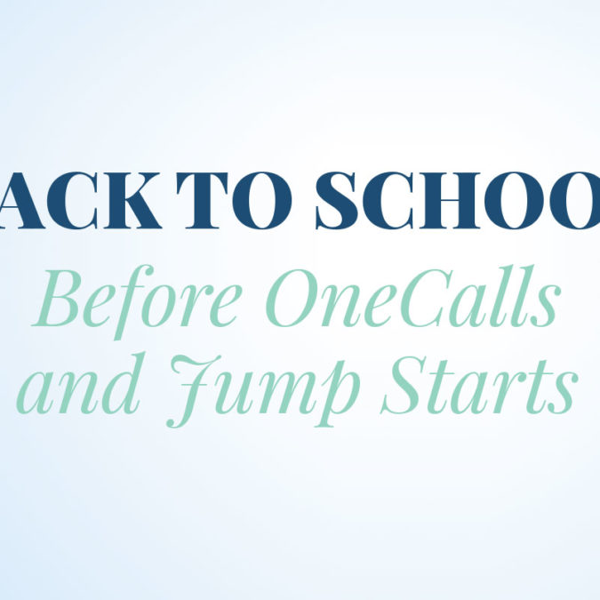 Back to School Before OneCalls and Jump Starts written on light blue background