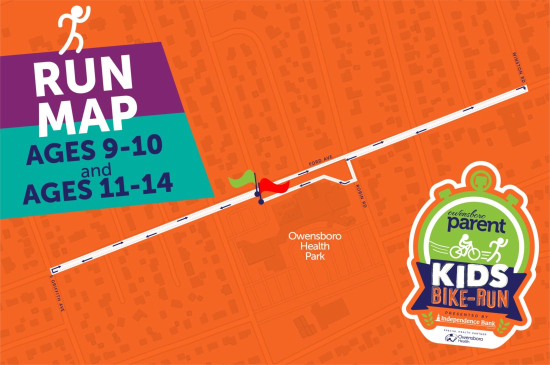 Kids Run Map Ages 9-10 and Ages 11-14 - Owensboro Parent Magazine